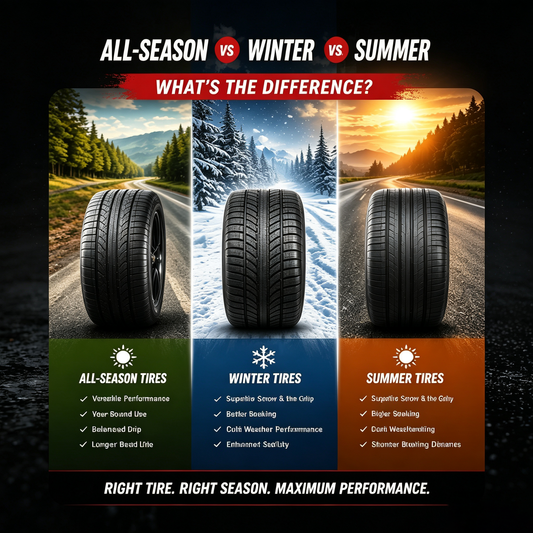 All-Season vs Summer vs Winter Tires: What’s the Difference?